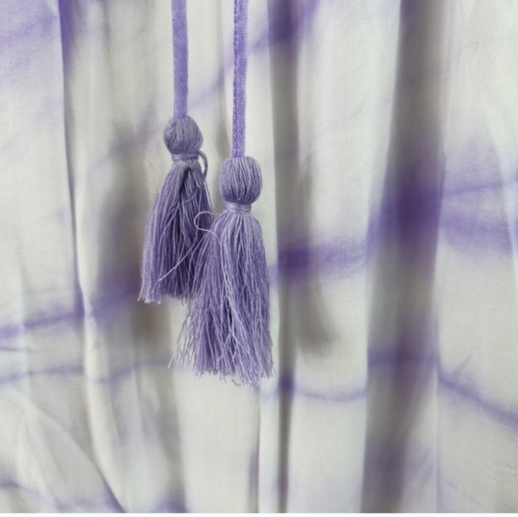 Raviya Smocked Purple and White Maxi dress, Swim Coverup.  LARGE - Picture 8 of 8